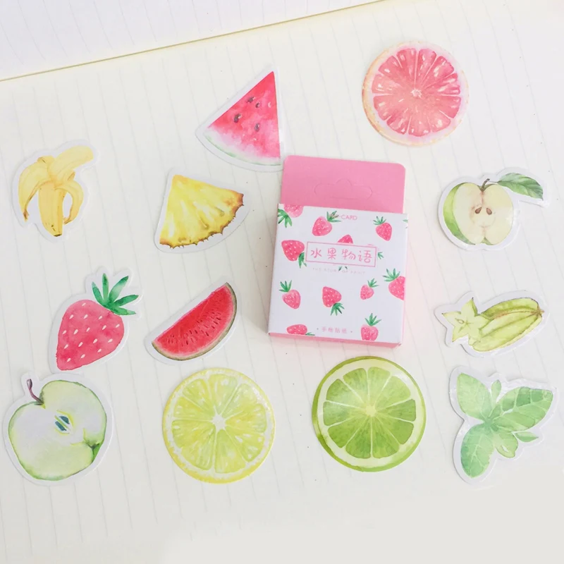 1 Box of 45 Sheets Summer Style Fruits Adhesive Stickers Decorative Scrapbooking Diary Album Stick Label Paper Decor
1 Box of 45 Sheets Summer Style Fruits Adhesive Stickers Decorative Scrapbooking Diary Album Stick Label Paper Decor