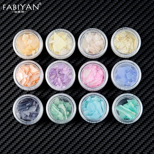 

12 Color Irregular Abalone Shell Paper Nail Art Decoration Flake Sequin Fragment Manicure Accessories 3D Glitter Slice DIY Tips