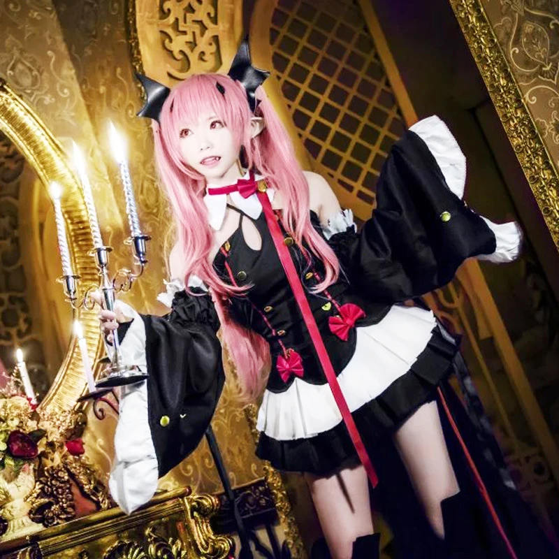 Аниме Костюм Krul Tepes из Owari no Seraph: Конец Вампирского Правления Cosplay платье лолита униформа.