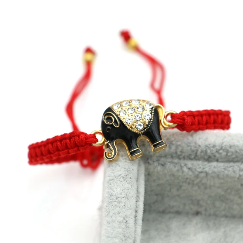 JAKONGO Gold Color Crystal Elephant Charm Bracelet Braided Red Rope Bracelet for Women Men Adjustable Handmade Bracelet
JAKONGO Gold Color Crystal Elephant Charm Bracelet Braided Red Rope Bracelet for Women Men Adjustable Handmade Bracelet
