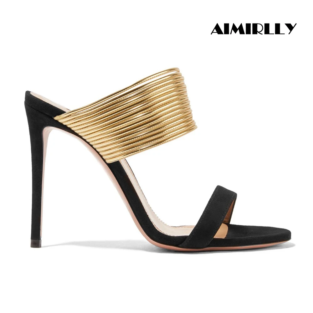 Women's Mules Open Toe High Heels Sandals Shoes Metallic Gold Straps Stilettos Female Summer Party Casual Heels Aimirlly
Women's Mules Open Toe High Heels Sandals Shoes Metallic Gold Straps Stilettos Female Summer Party Casual Heels Aimirlly