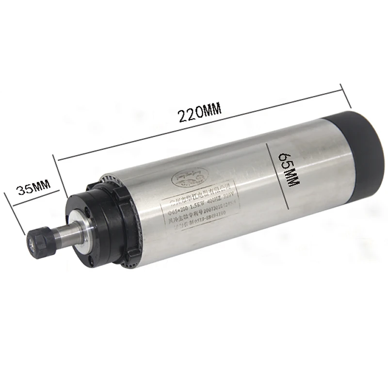 Электродвигатель шпинделя с воздушным охлаждением Huajiang, 65 диаметров, 220 кВт, 380 В, 6 А, 400 Гц, 0-24000 об/мин, патрон ER11, гравировальная машина
Электродвигатель шпинделя с воздушным охлаждением Huajiang, 65 диаметров, 220 кВт, 380 В, 6 А, 400 Гц, 0-24000 об/мин, патрон ER11, гравировальная машина