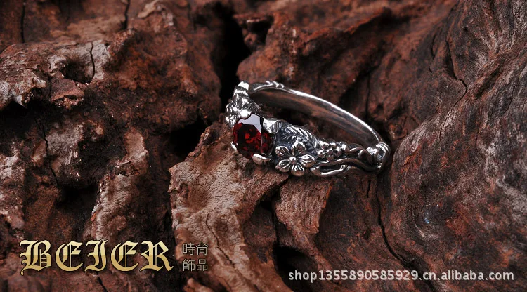 beier imported from Thailand Thai silver jewelry wholesale retro couple rings 925 sterling cherry diamond ring | Украшения и