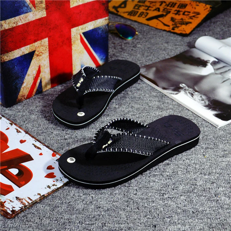Solid Color Soft Canvas Breathable Flip Flops Men Designer Sandalias Hombre Chinelos Slippers Fashion Chaussures Black Footwear | Обувь