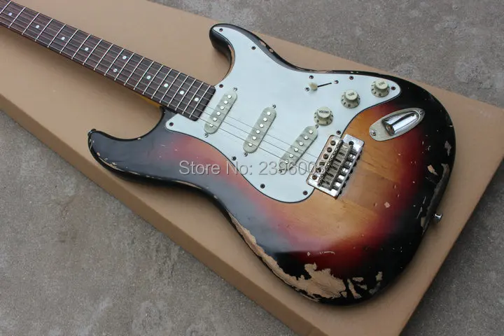 Custom Shop handmade relic st electric guitar handmade aged guitar vintage sunburst color big headstock free shipping
Custom Shop handmade relic st electric guitar handmade aged guitar vintage sunburst color big headstock free shipping