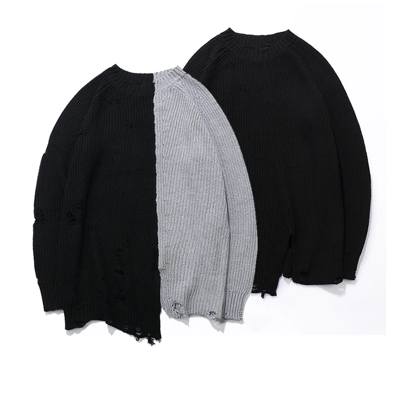 Ripped Holes Winter Fashion Sweater Mens Knaye West Vintage Hip-Hop Style oversized Stitching high quality sweater men Pullovers
Ripped Holes Winter Fashion Sweater Mens Knaye West Vintage Hip-Hop Style oversized Stitching high quality sweater men Pullovers