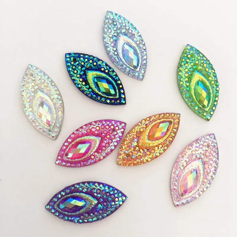 60PCS 11*22mm AB Resin Horse eye Flatback peacock eye Rhinestone Wedding decoration 2 Hole D34*3
60PCS 11*22mm AB Resin Horse eye Flatback peacock eye Rhinestone Wedding decoration 2 Hole D34*3