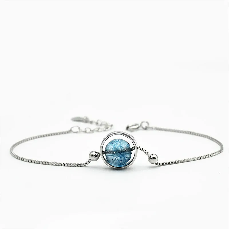 100% Nature Stone Blue Crystal Bead Bracelets & Bangles Real 925 Sterling Silver Bracelets For Women Fine Jewelry Party Flyleaf
100% Nature Stone Blue Crystal Bead Bracelets & Bangles Real 925 Sterling Silver Bracelets For Women Fine Jewelry Party Flyleaf