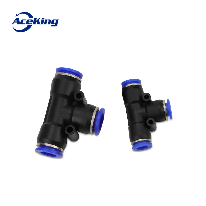 

PE 3Way T shaped Tee Pneumatic 10mm 8mm 12mm 6mm 4mm 16mm OD Hose Tube Push In Air Gas Fitting Quick Fittings Connector Adapters