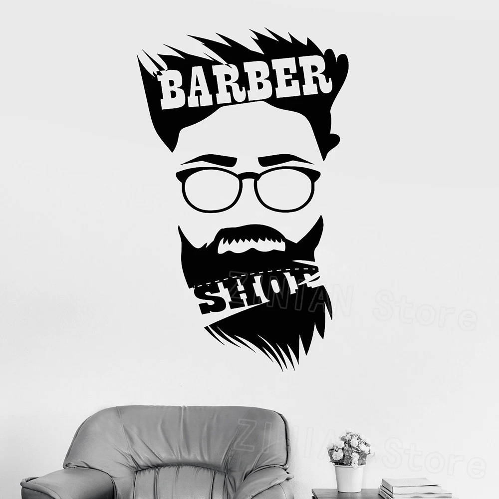 

Barber Shop Stickers for Man Hair Salon Hairtician Hairdresser Decor Vinyl Wall Decals Removable Poster Window Wallpaper Z412