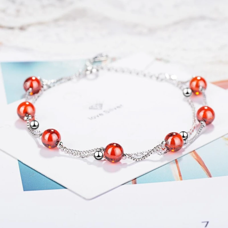 Sole Memory Fresh Double Layer Garnet Red Crystal Silver Color Female Resizable Bracelets SBR148
Sole Memory Fresh Double Layer Garnet Red Crystal Silver Color Female Resizable Bracelets SBR148