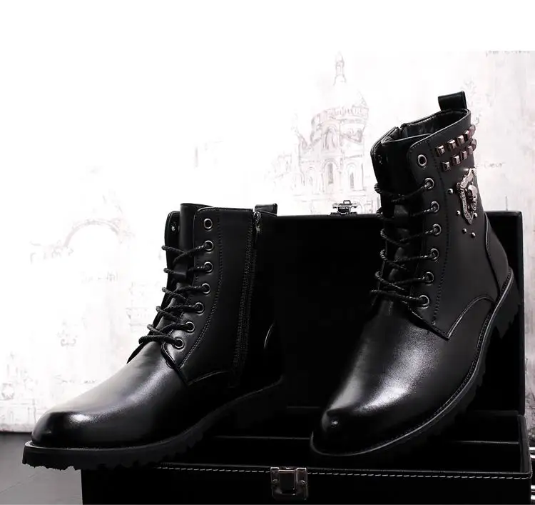 ERRFC New Arrival Luxury Men Black Casual Boots Fashion Forward Rivets Skull Charm Man Trending Short Mid Calf Boots 38-43 Botas
ERRFC New Arrival Luxury Men Black Casual Boots Fashion Forward Rivets Skull Charm Man Trending Short Mid Calf Boots 38-43 Botas
