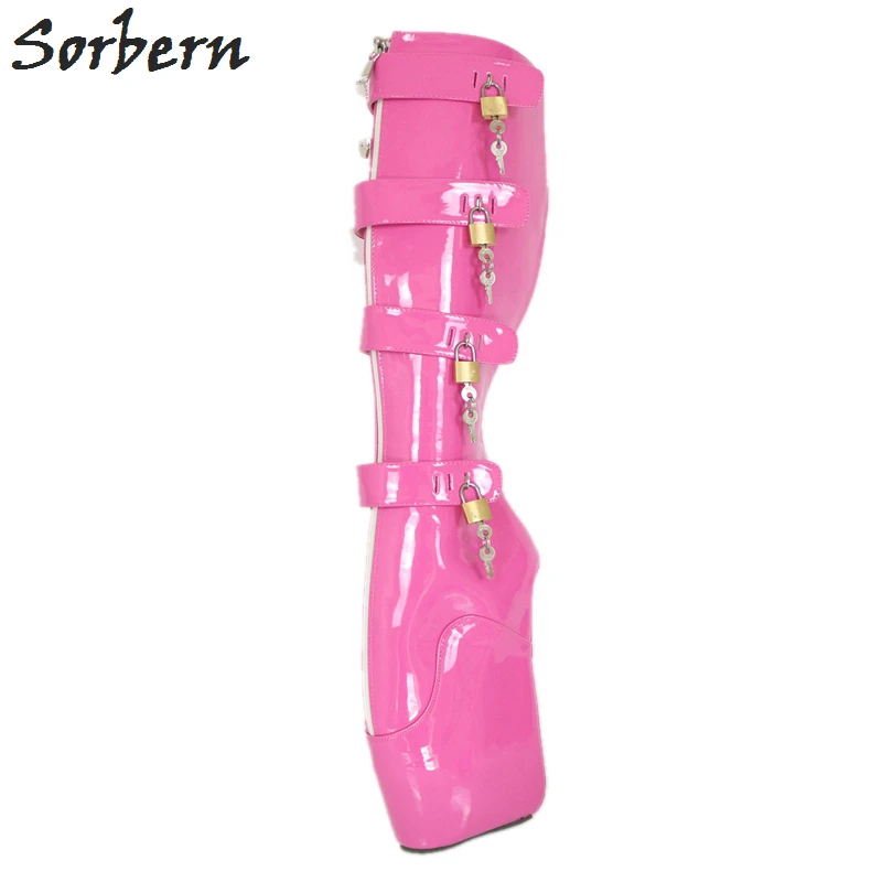 Sorbern Peach Shiny Knee High Ballet Wedge Boot With Heels Lockable Keys Plus Size Boots Women Wide Calf Fit Shoes Females
Sorbern Peach Shiny Knee High Ballet Wedge Boot With Heels Lockable Keys Plus Size Boots Women Wide Calf Fit Shoes Females