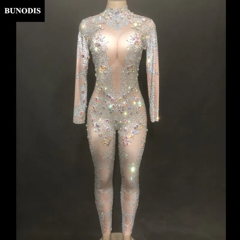 ZD25603 Women Simple Version Sexy Jumpsuit Material Spandex Skin Color Bodysuit Colorful Sparkling Crystals Bling Customes
ZD25603 Women Simple Version Sexy Jumpsuit Material Spandex Skin Color Bodysuit Colorful Sparkling Crystals Bling Customes