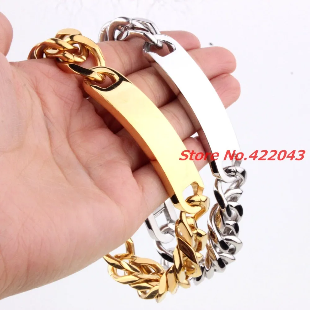 9"*15mm Heavy Chain Mens Bracelets Stainless Steel Bracelet for Men Cuban Chain Fashion Jewelry Gold and Silver color
9"*15mm Heavy Chain Mens Bracelets Stainless Steel Bracelet for Men Cuban Chain Fashion Jewelry Gold and Silver color