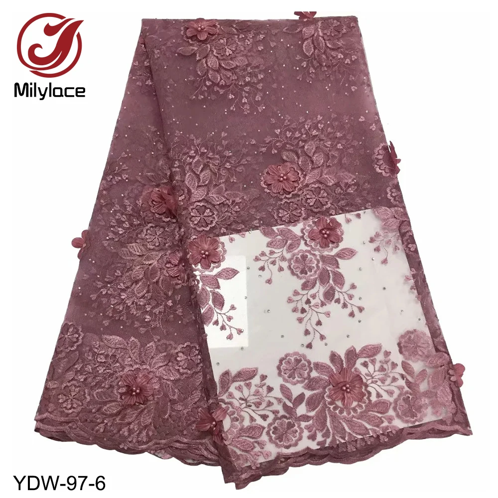 Milylace beautiful African lace fabric high quality floral embroidery mesh lace fabric with beads and stones for dresses YDW-97
Milylace beautiful African lace fabric high quality floral embroidery mesh lace fabric with beads and stones for dresses YDW-97