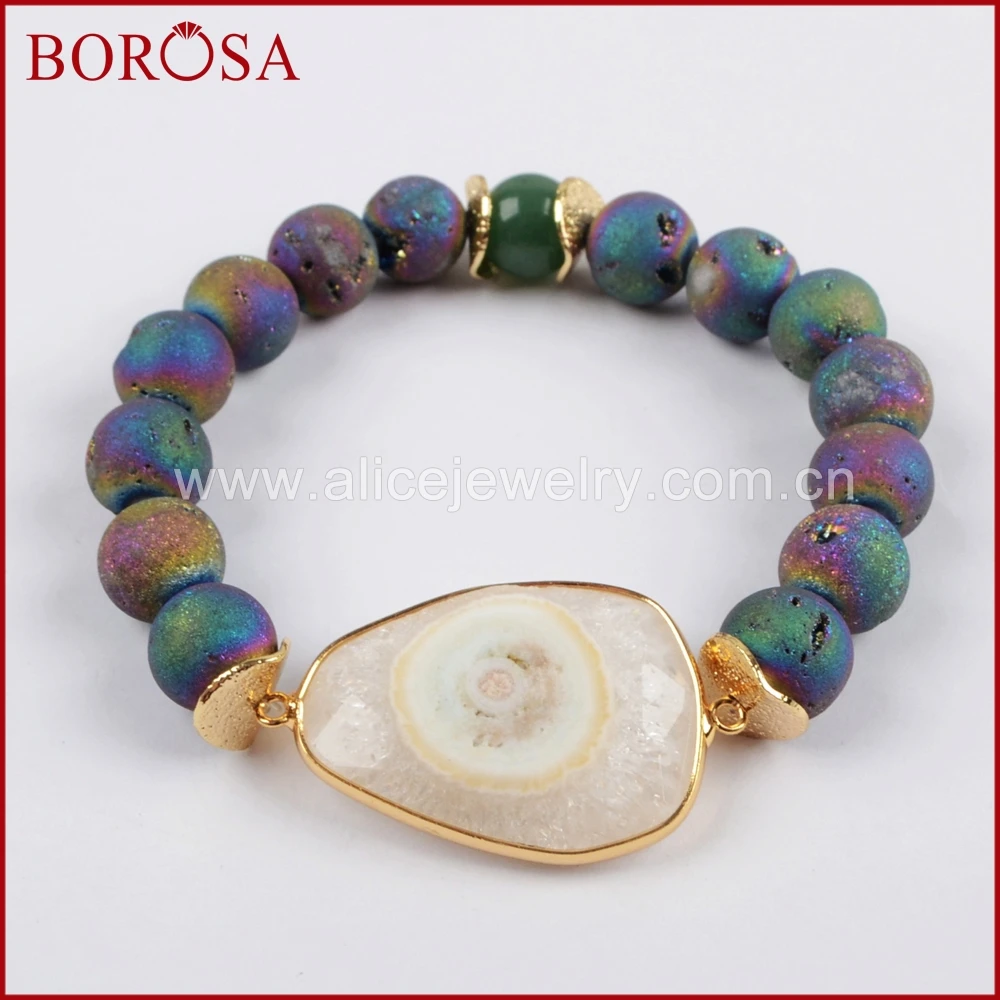 Кварцевые браслеты BOROSA Sun Flower золотой белый Солнечный кварцевый браслет с