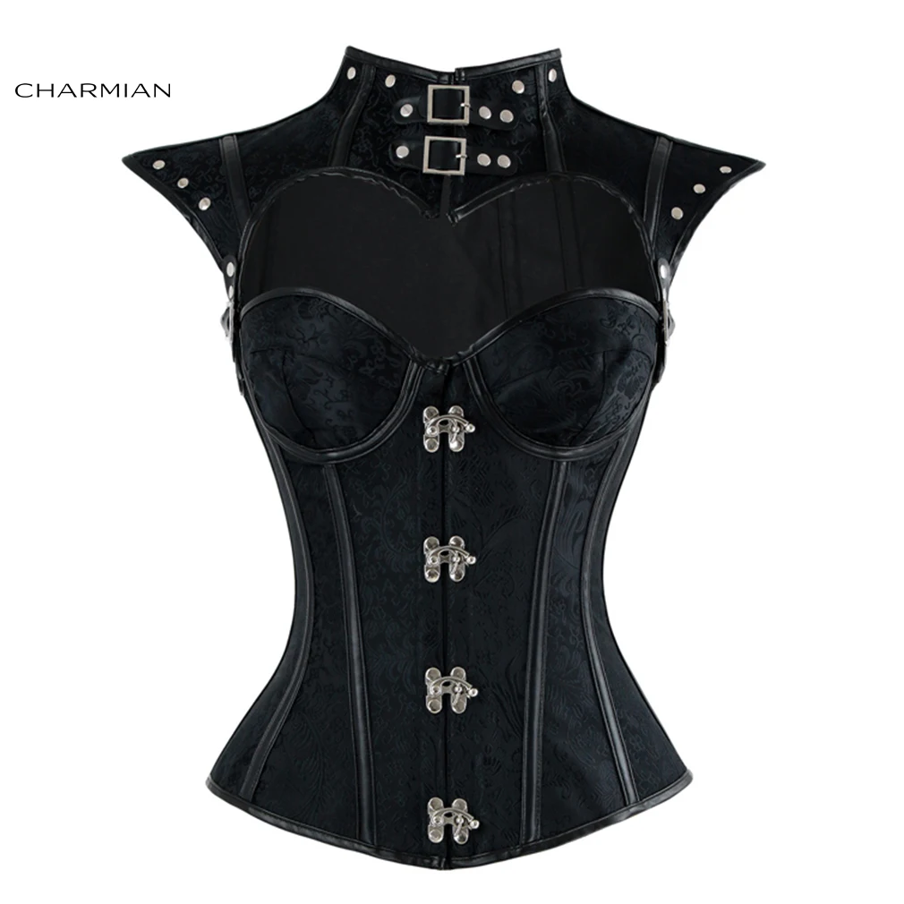 Charmian Women's Gothic Steampunk Corset Sexy Steel Boned Overbust Corset Top Corsets and Bustiers Waist Cincher Corselet
Charmian Women's Gothic Steampunk Corset Sexy Steel Boned Overbust Corset Top Corsets and Bustiers Waist Cincher Corselet
