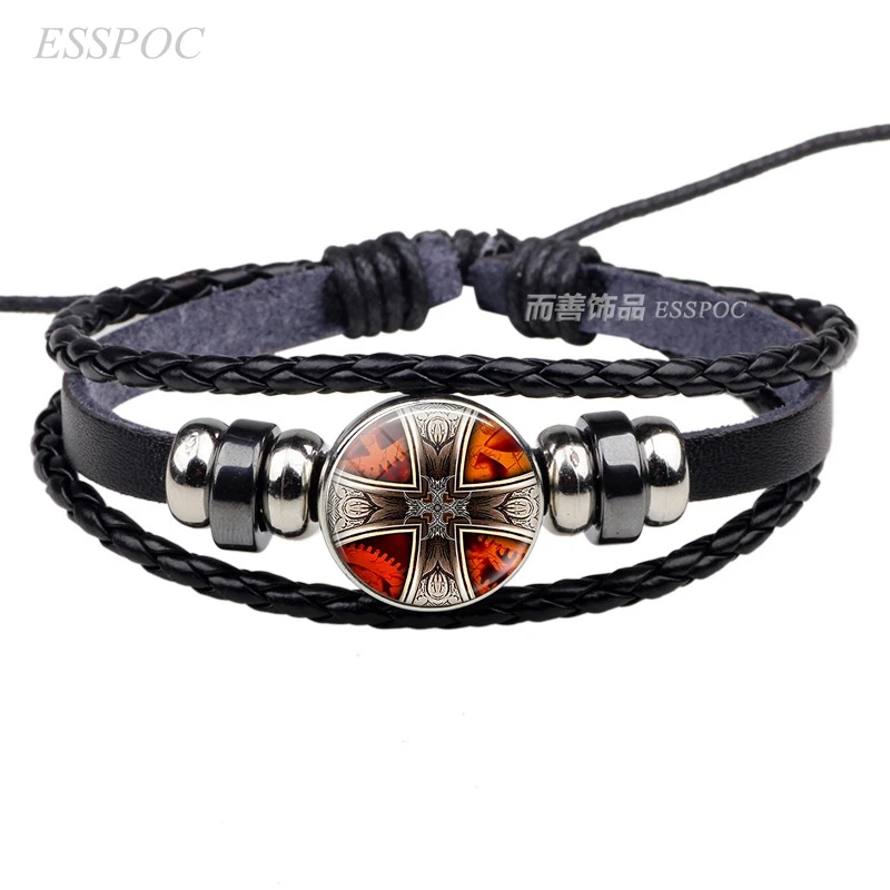 New Red Cross Black Multilayer Button Woven Leather Bracelet Glass Dome Accessories Jewelry Bracelet Gift
New Red Cross Black Multilayer Button Woven Leather Bracelet Glass Dome Accessories Jewelry Bracelet Gift