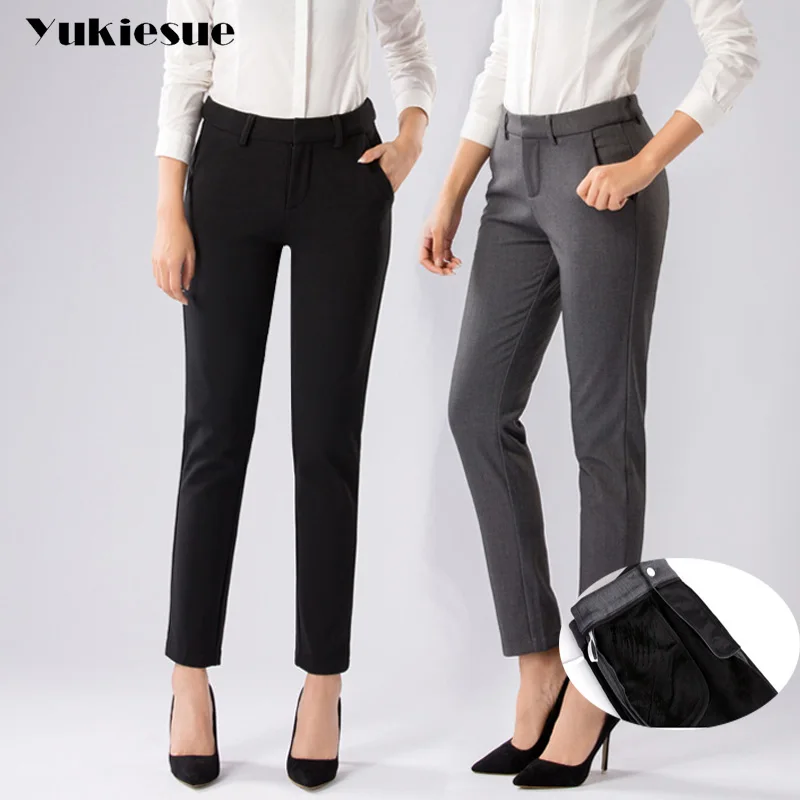 

High waist pants capris women 2022 summer syle clothes thick OL office pencil pants female trousers pantalon mujer