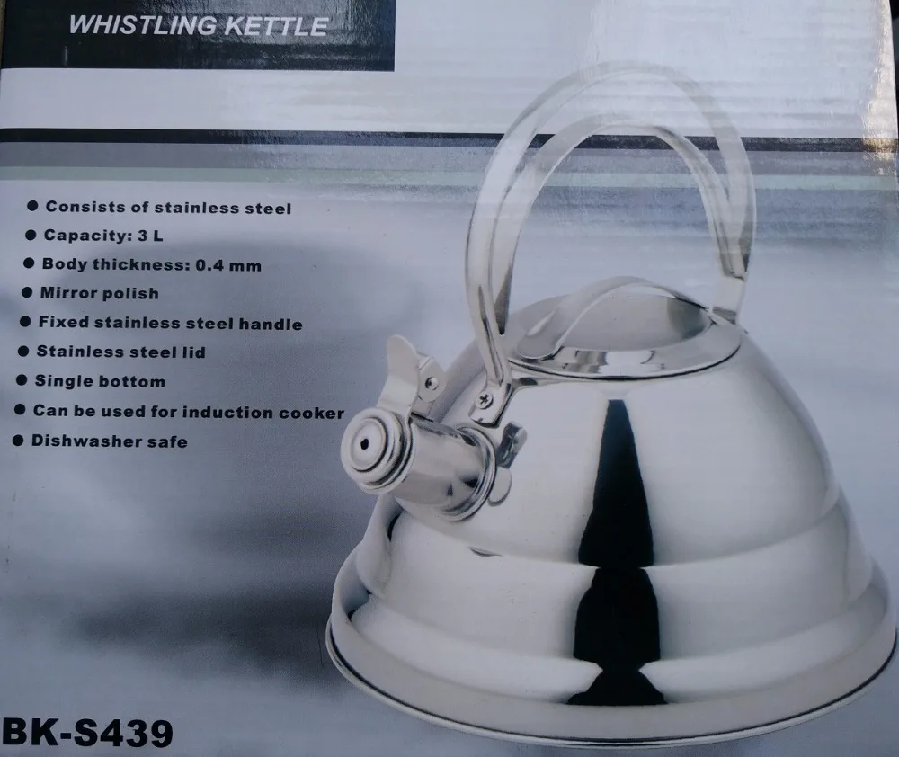FREE SHIPPING Water kettle pot whistling SS#304 stainless steel gas/induction cooker thickening honking teapot 3 litre
FREE SHIPPING Water kettle pot whistling SS#304 stainless steel gas/induction cooker thickening honking teapot 3 litre