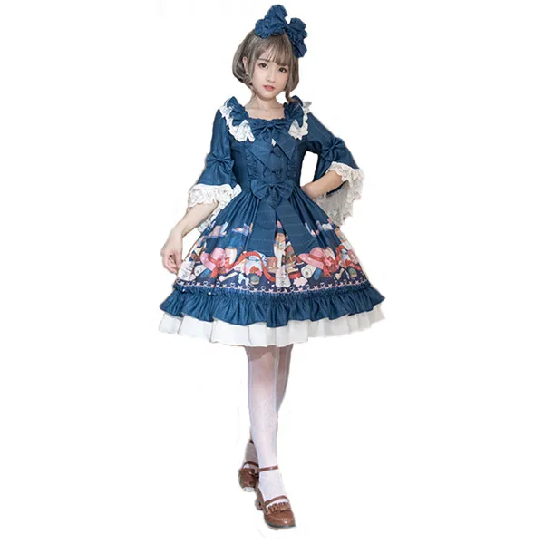 Hot Sale original Lolita dress lolita daily skirt student Jsk Blue dress full sets A
Hot Sale original Lolita dress lolita daily skirt student Jsk Blue dress full sets A