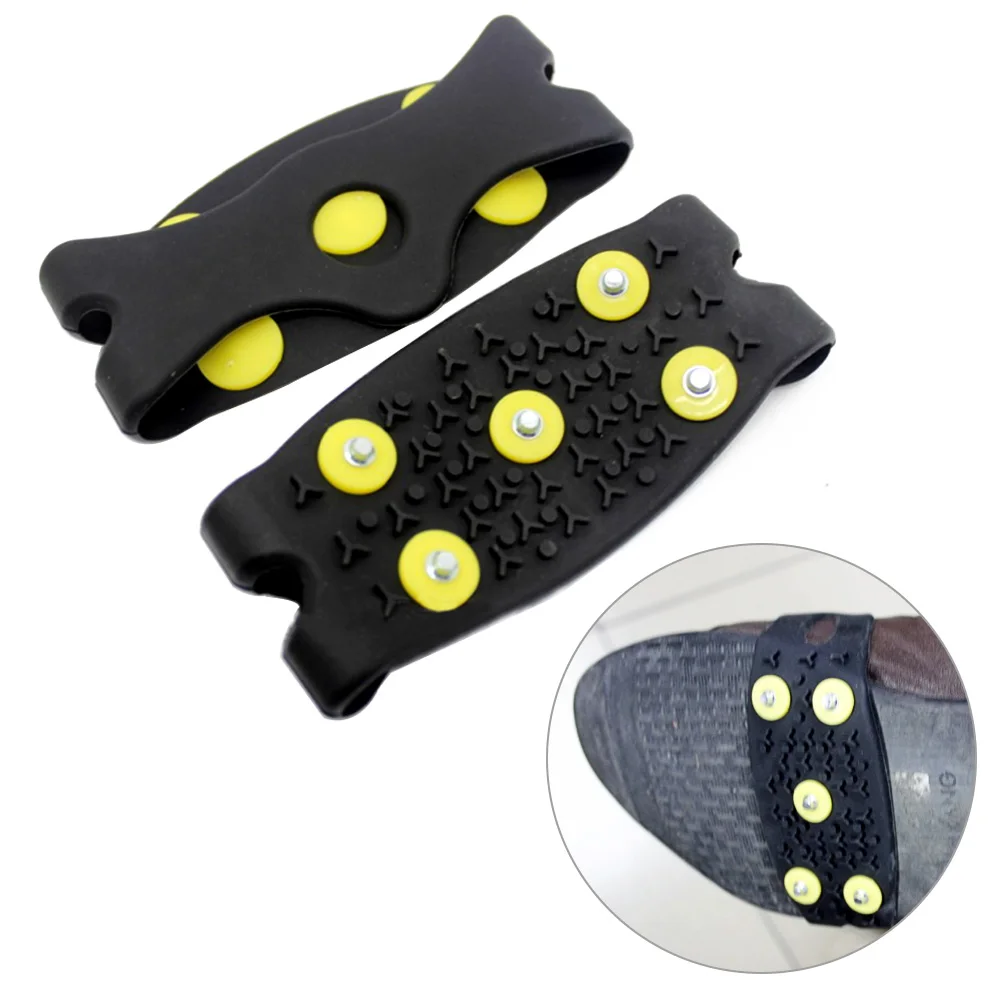 1 pair 5 teeth non slip steel stainless crampon ice gripper Winter Outdoor Ski hike camp snow mountain gaiter spike shoe cover
1 pair 5 teeth non slip steel stainless crampon ice gripper Winter Outdoor Ski hike camp snow mountain gaiter spike shoe cover