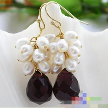 Серьги капельный Ограненный аметист 11829|dangle earrings|pearl dangle earringsearrings