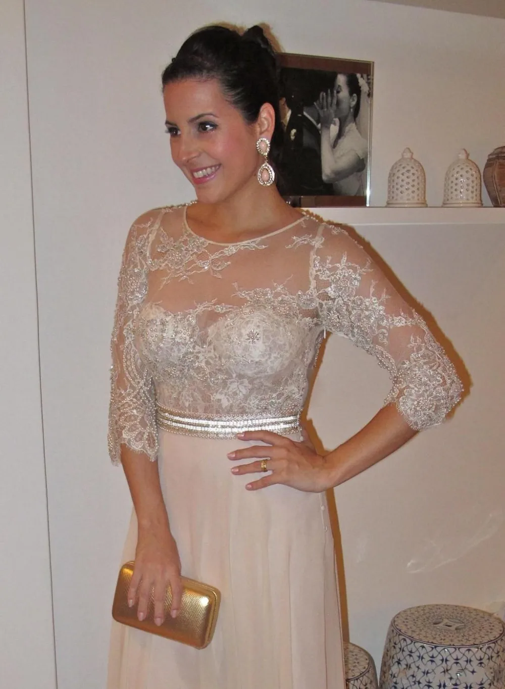 See Through Scoop A Line Chiffon Lace Zuhair Murad Sheer Prom Gown With Long Sleeves Pearls Beaded Plus Size Evening Dresses
See Through Scoop A Line Chiffon Lace Zuhair Murad Sheer Prom Gown With Long Sleeves Pearls Beaded Plus Size Evening Dresses