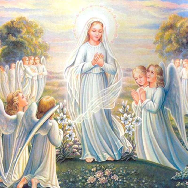 Full Drill Round Diamond Embroidery 5D DIY Diamond Painting The Virgin Mary and Angels Pattern Cross Stitch Wall Stickers
Full Drill Round Diamond Embroidery 5D DIY Diamond Painting The Virgin Mary and Angels Pattern Cross Stitch Wall Stickers