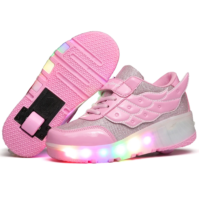 Kids Glowing Sneakers Sneakers with wheels Led Light up Roller Skates Sport Luminous Lighted Shoes for Kids Boys Pink Black
Kids Glowing Sneakers Sneakers with wheels Led Light up Roller Skates Sport Luminous Lighted Shoes for Kids Boys Pink Black