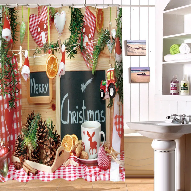 MYRU 3D Print Waterproof Christmas Shower Curtains Bath Products Bathroom Decor with Hooks
MYRU 3D Print Waterproof Christmas Shower Curtains Bath Products Bathroom Decor with Hooks