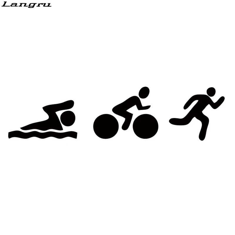 Langru наклейка "Триатлон" плавать велосипед Запуск Ironman спортивный автомобиль