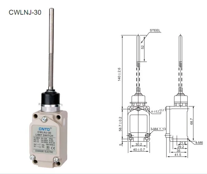 2Pcs/Lot Top Quality Original CNTD CWLNJ-30 Wobble Arm Limit Switch/Micro Switch , Strong aluminum cast outer shell
2Pcs/Lot Top Quality Original CNTD CWLNJ-30 Wobble Arm Limit Switch/Micro Switch , Strong aluminum cast outer shell