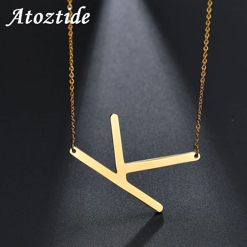 Atoztide women Personalize K Capital Letter Necklace Engraved Words Gold Chain Alphabet Initial Name Necklace For Lovers
Atoztide women Personalize K Capital Letter Necklace Engraved Words Gold Chain Alphabet Initial Name Necklace For Lovers