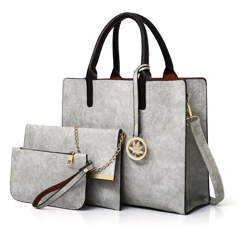 New Women Bag Set 3 Pcs Leather Handbags Large Totes Shoulder Bags for women Handbag+Messenger Bag+Purse Sac a Main bolso mujer
New Women Bag Set 3 Pcs Leather Handbags Large Totes Shoulder Bags for women Handbag+Messenger Bag+Purse Sac a Main bolso mujer