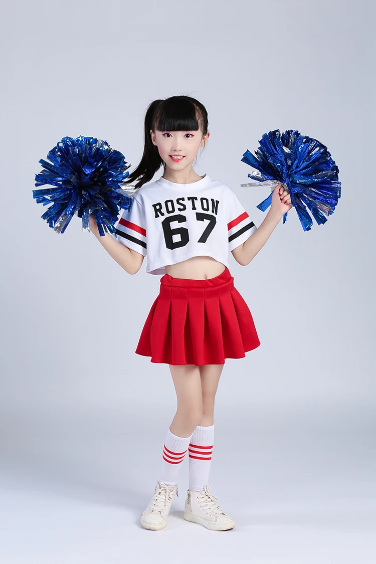 New children's cheerleading costumes female jazz hip hop dance long sleeves dew tutu suit performance clothing | Тематическая