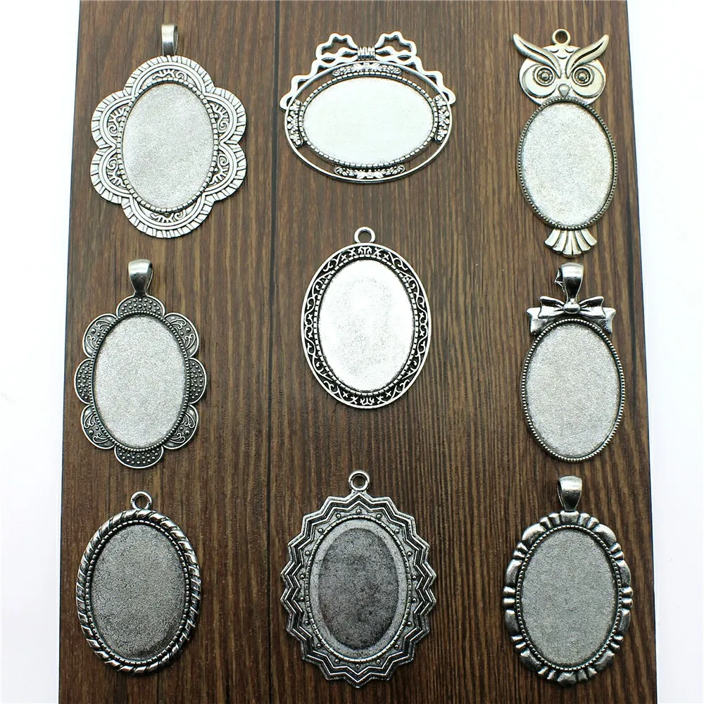 2pcs Fit 25x35mm Oval Glass Cabochon Base Setting Pendant Tray For Jewelry DIY Making Antique Silver Color FM4014
2pcs Fit 25x35mm Oval Glass Cabochon Base Setting Pendant Tray For Jewelry DIY Making Antique Silver Color FM4014