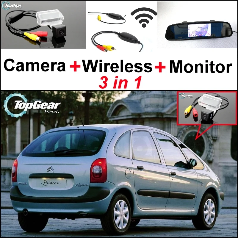 3in1 Special Rear View Camera + Wireless Receiver + Mirror Monitor Easy DIY Backup Parking System For Citroen Xsara Picasso MPV
3in1 Special Rear View Camera + Wireless Receiver + Mirror Monitor Easy DIY Backup Parking System For Citroen Xsara Picasso MPV