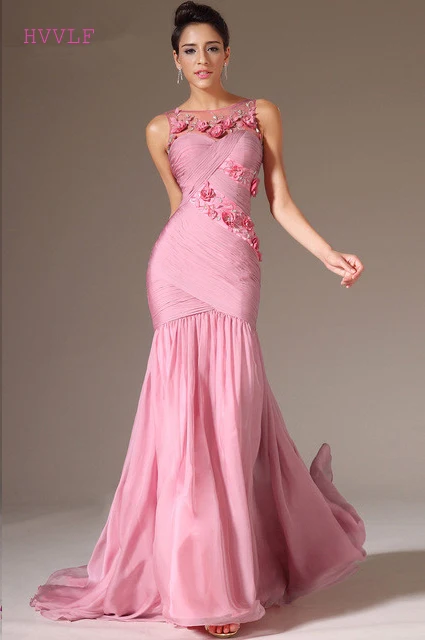 Pink Evening Dresses Mermaid Floor Length Chiffon Flowers Beaded Plus Size Long Evening Gown Prom Dresses Robe De Soiree
Pink Evening Dresses Mermaid Floor Length Chiffon Flowers Beaded Plus Size Long Evening Gown Prom Dresses Robe De Soiree