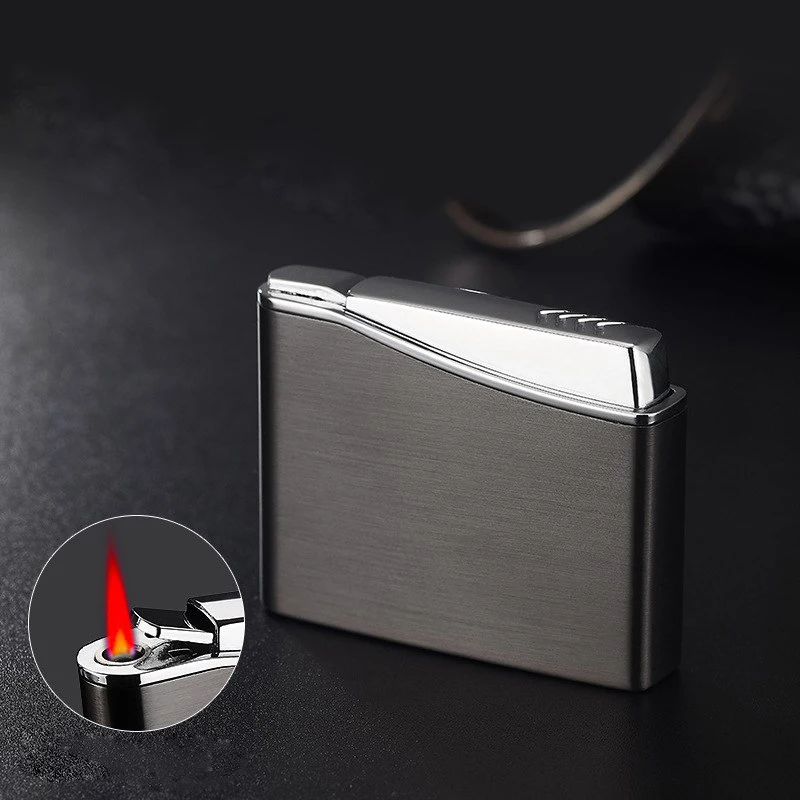 Portable Personality Ultra-thin Metal Butane Inflatable Lighter Windproof Gas Lighter Cigar Cigarette Lighter Red Flame
Portable Personality Ultra-thin Metal Butane Inflatable Lighter Windproof Gas Lighter Cigar Cigarette Lighter Red Flame