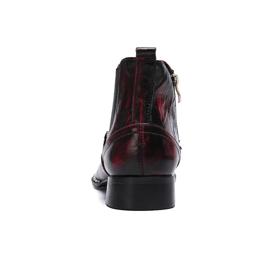 Christia Bella Zipper Men Rivets Ankle Boots Fashion Autumn Winter Genuine Leather Metal Pointed Toe Designer Formal Boots
Christia Bella Zipper Men Rivets Ankle Boots Fashion Autumn Winter Genuine Leather Metal Pointed Toe Designer Formal Boots
