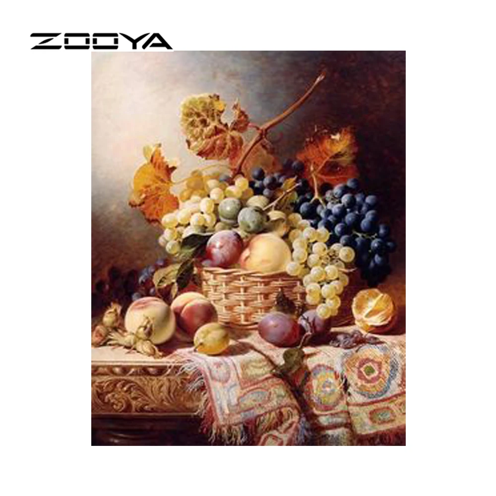 Алмазная живопись ZOOYA Фруктовая корзина натюрморт 3D полная вышивка узор стразы