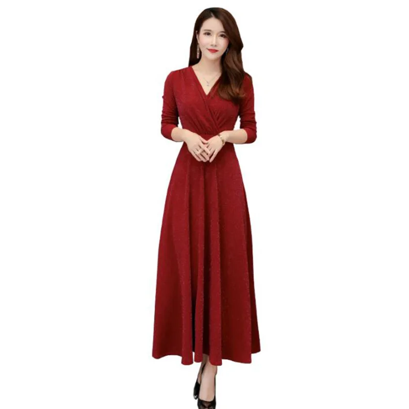 Sexy Women Dress 2019 Spring Autumn Elegant Slim V-neck Maxi Party Dress Long Sleeve High Waist Plus Size Long Dresses Vestidos
Sexy Women Dress 2019 Spring Autumn Elegant Slim V-neck Maxi Party Dress Long Sleeve High Waist Plus Size Long Dresses Vestidos