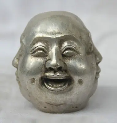 Chinese Buddhism Silver Happy Laugh Cry Angry 4 Face Head Buddha Garden Decoration 100% real Tibetan Silver Brassroom Art
Chinese Buddhism Silver Happy Laugh Cry Angry 4 Face Head Buddha Garden Decoration 100% real Tibetan Silver Brassroom Art