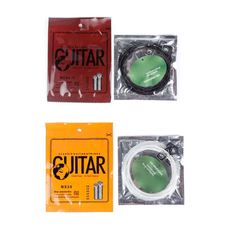 

OOTDTY 6pcs/set Nylon + 3% Polyester Classic Guitar Strings 028-045 Color Plated Wire Guitar String