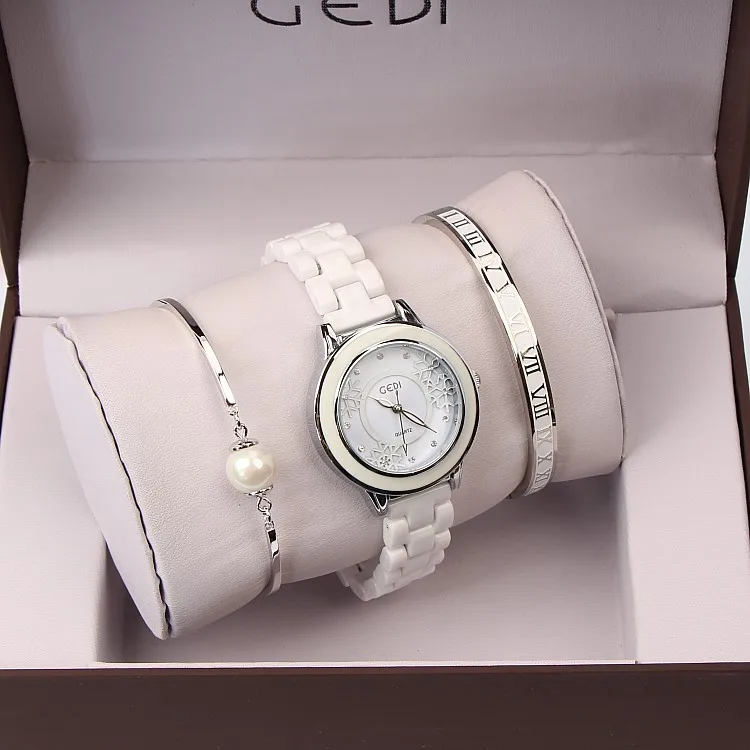 3pc set Luxury Women Watch Famous Brands Gold Fashion Design Bracelet Watches Ladies Women Wrist Watches Relogio Femininos