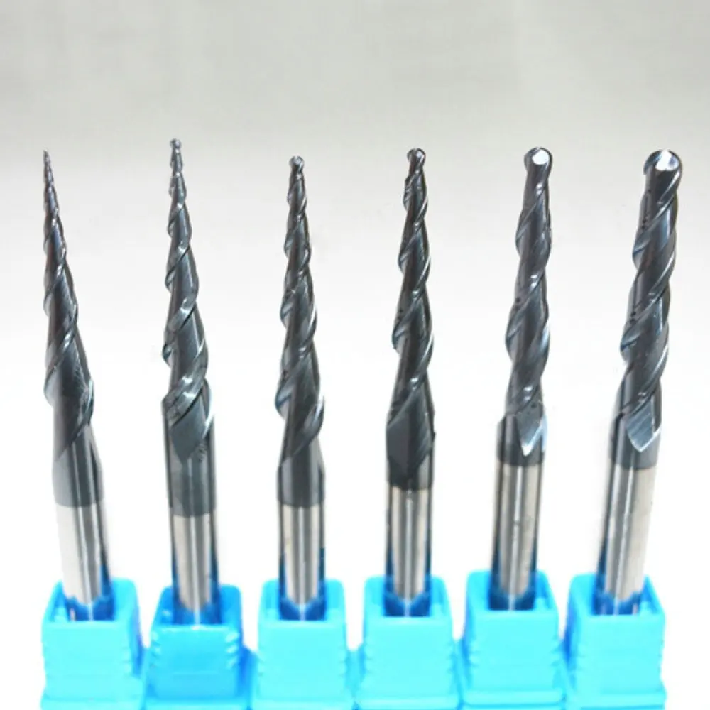 1pcs-R0.25 R0.5 R0.75 R1.0 R1.5 R2.0 CNC Tungsten solid carbide Coated Tapered Ball Nose End Mills Taper cone milling cutter
1pcs-R0.25 R0.5 R0.75 R1.0 R1.5 R2.0 CNC Tungsten solid carbide Coated Tapered Ball Nose End Mills Taper cone milling cutter