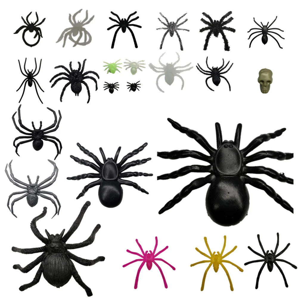 Фото Пластиковая имитация паука Декор ночная жизнь паук ужас ворс Хэллоуин апрель