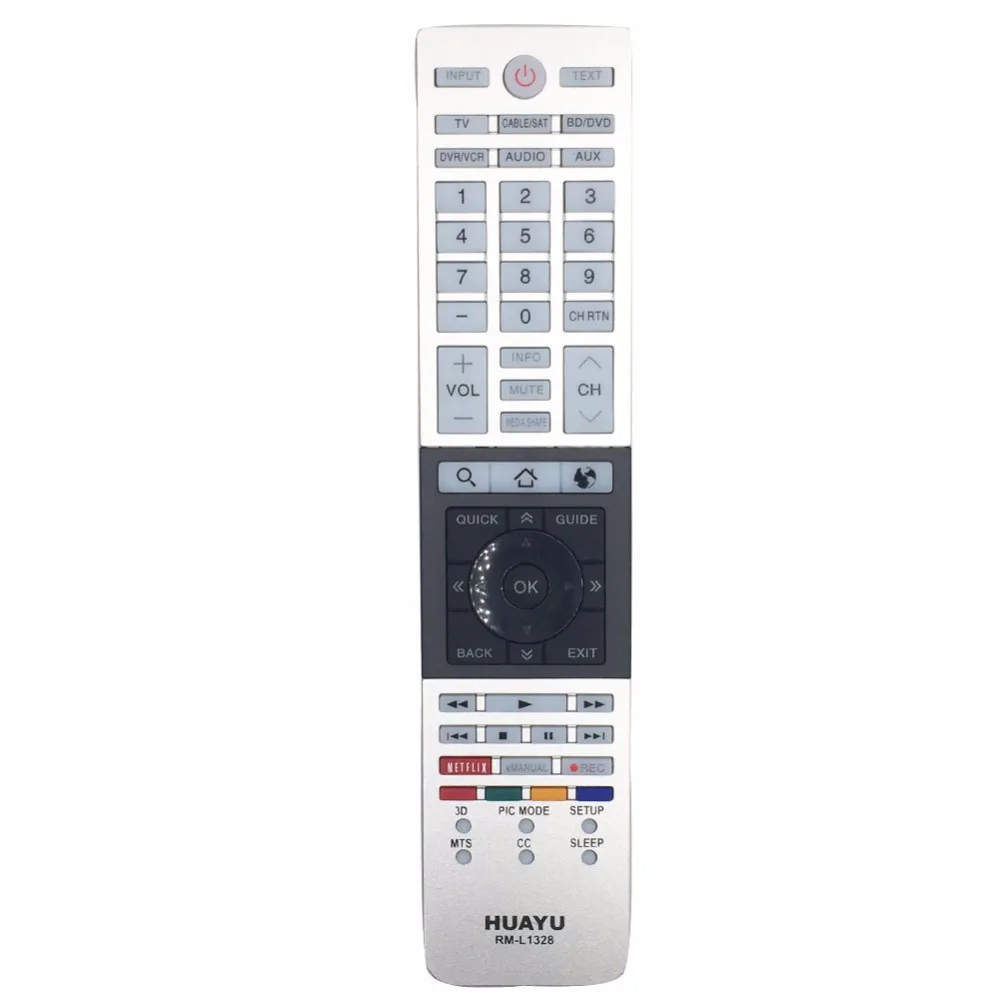 RM-L1328 совместим с пультом дистанционного управления для телевизора Toshiba 58L7350U 58L9300 58L9300U 65L7350U 65L9300 65L9300U 84L9300 84L9300U
RM-L1328 совместим с пультом дистанционного управления для телевизора Toshiba 58L7350U 58L9300 58L9300U 65L7350U 65L9300 65L9300U 84L9300 84L9300U
